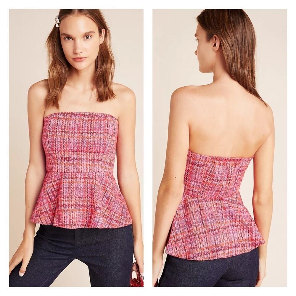 Maeve The Shannon Peplum Cropped Top Size L